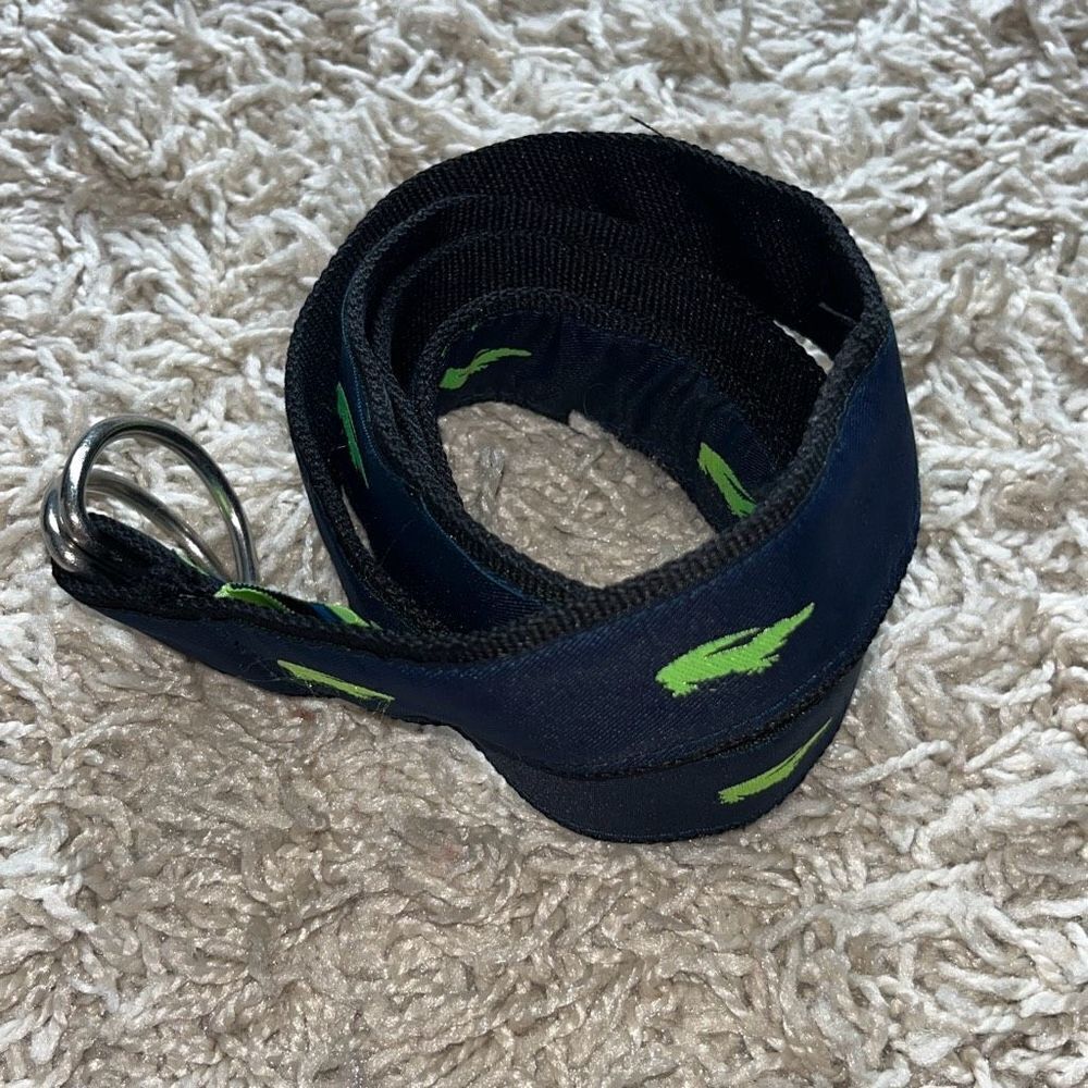 Women's Toe Goz Embroidered Alligator Canvas Belt With D Ring Buckle Large - Picture 2 of 11
